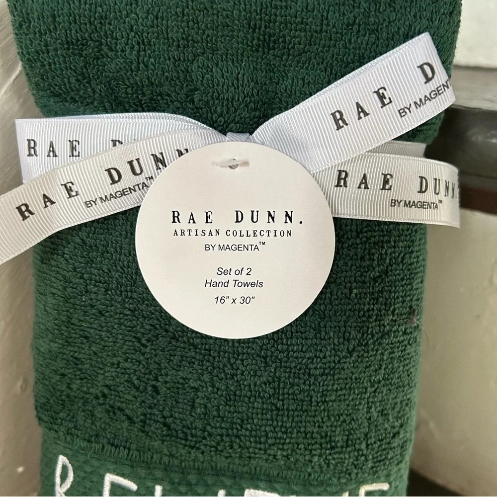 Rae Dunn BELIEVE Hand Towels
